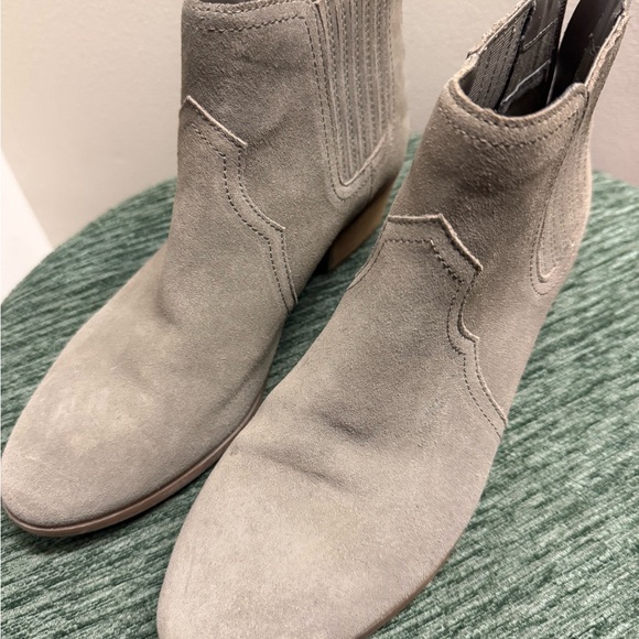 Light Tan/Gray Suede Ankle Boots - Picture 2 of 9